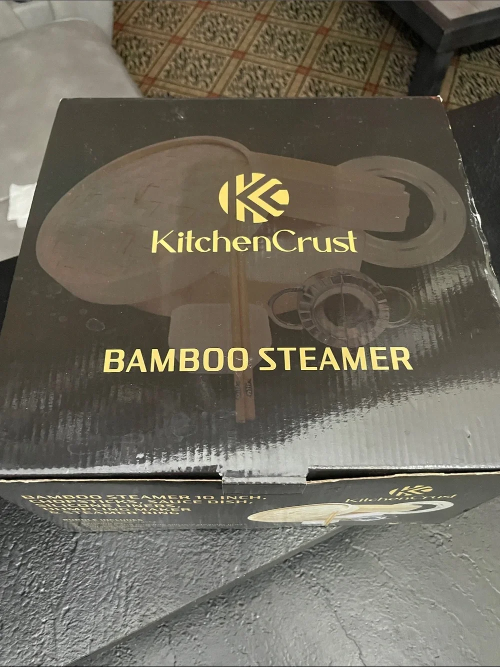 Kitchen Crust New Bamboo Steamer 10 Inch Set - Contents in original packaging.